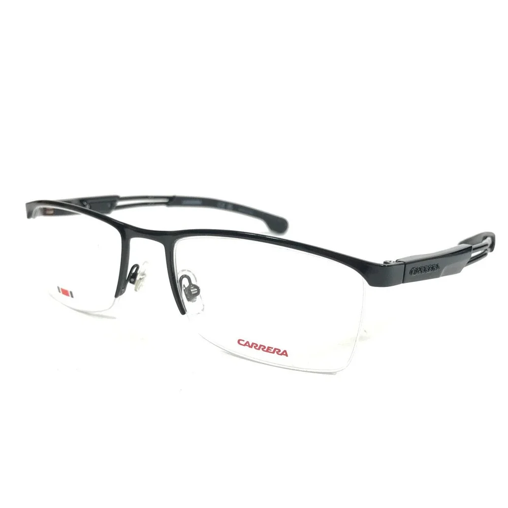 Carrera Eyeglasses Frames 4408 807 Shiny Black Rectangle Half Rim 56-19-140